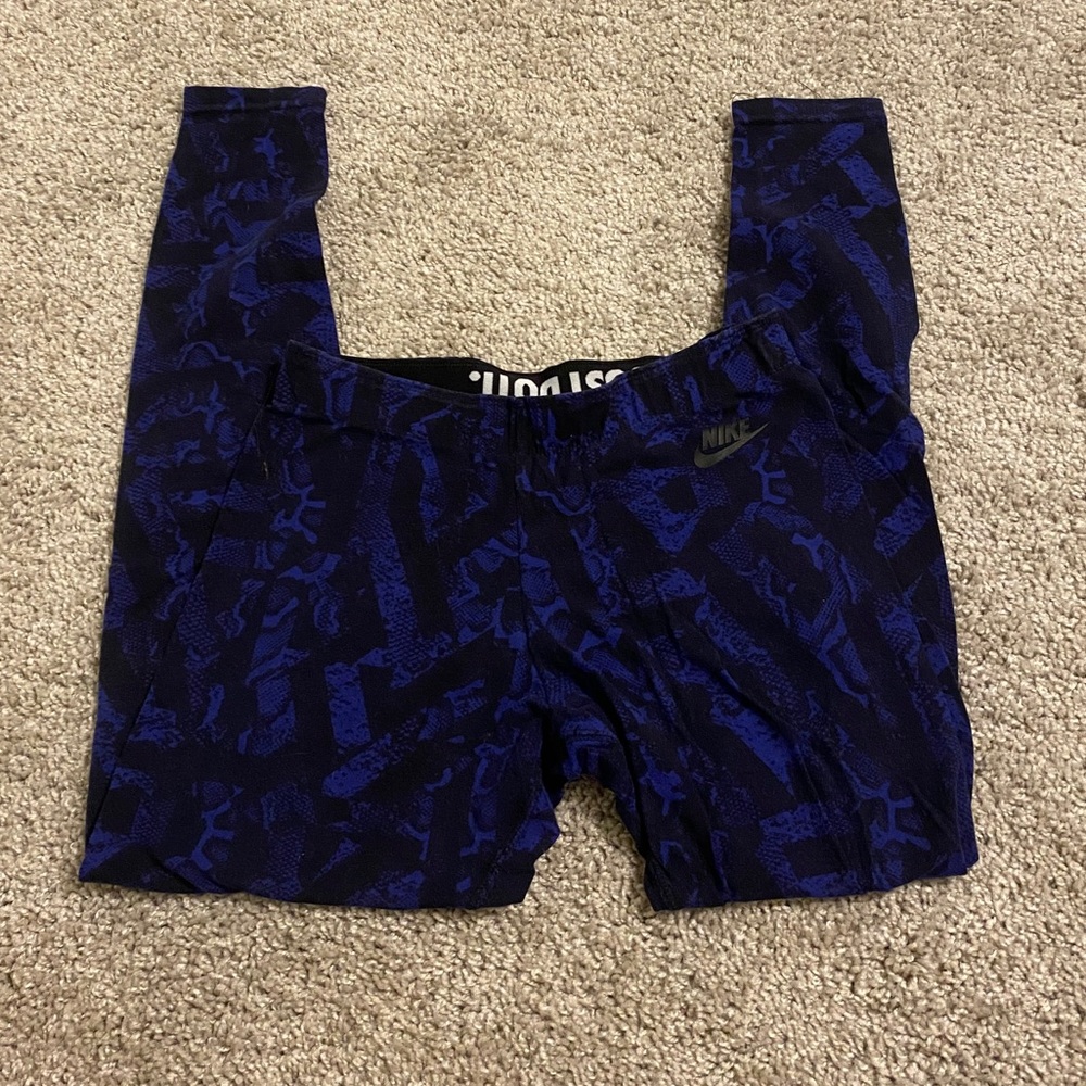 Nike cotton and spandex geometric workout leggings